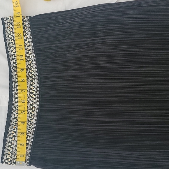 Black crepe maxi skirt with sequins detail elastic waistband medium. COCO BIANCO - Picture 4 of 7